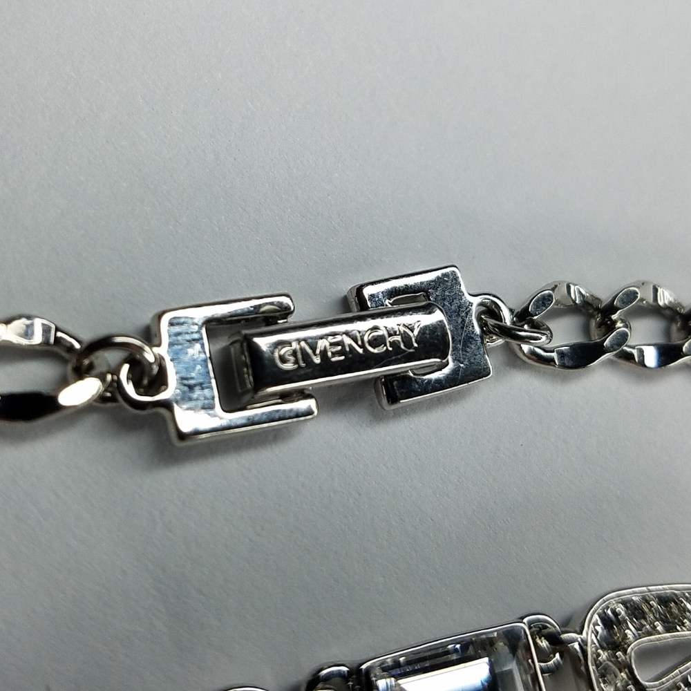 Givenchy Chainlink Crystal Bracelet Silvertone - image 7